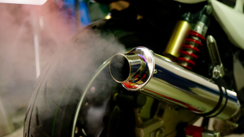 Motorcycle exhaust fumes poisoning 