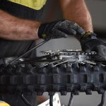 Changing tires at Loretta's