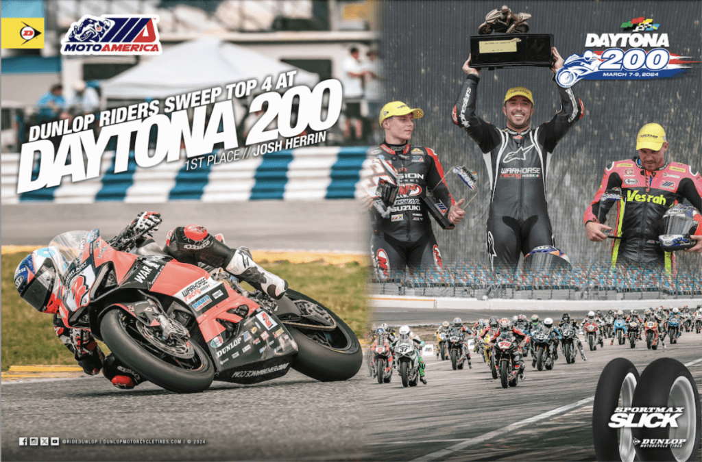 Josh Herrin wins Daytona again on Sportmax Slicks!