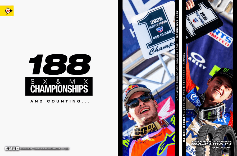Dunlop Riders Sweep 2025 AMA Pro Motocross Championships for 16th